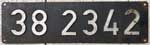 Deutschland (BRD), Lokschild der DB: 38 2342, Niet-Aluminium-Rund (NAlR). Ausführung: Aw-Lingen (NAlR-Li).