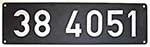 Deutschland (BRD), Lokschild der DB: 38 4051, Niet-Aluminium-Rund (NAlR), Satz.