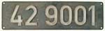 Deutschland (BRD), Lokschild der DB: 42 9001, Guss-Aluminium-Gro. Ein sehr schner Satz.