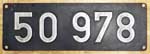 Deutschland (BRD), Lokschild der DB: 50 978, Niet-Aluminium-Rund.