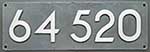 Deutschland (BRD), Lokschild der DB: 64 520, Niet-Aluminium-Spitz (NAlS). Satz.