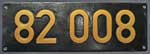 Deutschland (BRD), Lokschild der DB: 82 008, Guss-Messing-Gro� (GMsG). Ein sch�nes Lokschild.