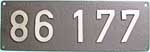 Deutschland (BRD), Lokschild der DB: 86 177, Niet-Aluminium-Rund. Ein sch�nes Lokschild.