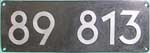 Deutschland (BRD), Lokschild der DB: 89 813, Niet-Aluminium-Spitz, Anfertigung Bw Rosenheim. Ein sehr sch�nes Lokschild.