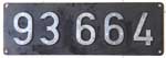 Deutschland (BRD), Lokschild der DB: 93 664, Niet-Aluminium-Rund, schmale Ziffern vom Aw Lingen (NAlR-Li). Satz.