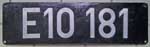 Deutschland (BRD), Lokschild der DB: E10 181, Guss-Aluminium-Groß (GAlG), Frontschild.