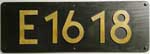 Deutschland (BRD), Lokschild der DB: E16 18, Niet-Messing-Spitz (NMsS). Ein schner Satz mit DRG-Schildern.