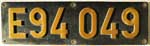 DB, E94 049 Guss-Aluminium-Groß, Gold-eloxiertes Schild mit Gusszeichen und Lebenslauf