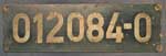 Deutschland (BRD), Lokschild der DB: 012 084-0, gemalt.