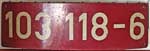 Deutschland (BRD), Lokschild der DB: 103 118-6, Klebeziffern. "Damals" die schnellste Lokomotive der Deutschen Bundesbahn.