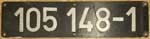 Deutschland (DDR), Lokschild der DRo: 105 148-1, Niet-Aluminium-Gro (NAlG).