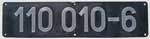 Deutschland (DDR), Lokschild der DRo: 110 010-6, Niet-Aluminium-Gro (NAlG).