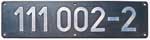 Deutschland (DDR), Lokschild der DRo: 111 002-2, Niet-Aluminium-Groß (NAlG).