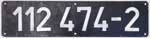 Deutschland (DDR), Lokschild der DRo: 112 474-2, Niet-Aluminium-Groß (NAlG).