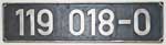 Deutschland (DDR), Lokschild der DRo: 119 018-0, Guss-Aluminium-Rund, mit Rand (GAlRmR).  Ein schöner Satz.
