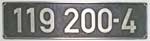 Deutschland (DDR), Lokschild der DRo: 119 200-4, Niet-Aluminium-Groß (NAlG). Ein sehr schöner Satz.