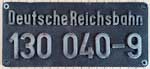 Deutschland (DDR), Lokschild der DRo: 130 040-9, Guss-Aluminium-Rund (GAlR).