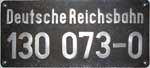 Deutschland (DDR), Lokschild der DRo: 130 073-0, Guss-Aluminium-Rund (GAlR).