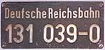 Deutschland (DDR), Lokschild der DRo: 131 039-0, Guss-Aluminium-Rund (GAlR)