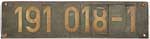 Deutschland (BRD), Lokschild der DB: 191 018-1, Klebeziffern.