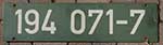 Deutschland (BRD), Lokschild der DB: 194 071-7, Siebdruck.