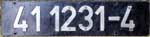 41 1231-4 Niet Alu Groß mit teilweise geschraubten Ziffern. Schild wurde von einer anderen Lok weiterverwendet