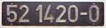 Deutschland (DDR), Lokschild der DRo: 52 1420-0, Niet-Aluminium-Groß.