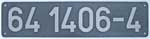 Deutschland (DDR), Lokschild der DRo: 64 1406-4, Niet-Aluminium-Groß.