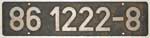 Deutschland (DDR), Lokschild der DRo: 86 1222-8, Niet-Aluminium-Groß (NAlG).