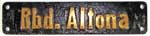 Deutschland (DR), Heimatschild der DRG: Rbd. Altona, Messing, genietet (NMs).