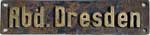 Deutschland (DR), Heimatschild der DRG: Rbd. Dresden, Messingguss (GMs).
