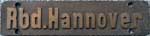 Deutschland (DR), Heimatschild der DRG: Rbd. Hannover, Messingguss (GMs).
