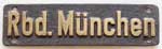 Deutschland (DR), Heimatschild der DRG: Rbd. M�nchen, Messingguss (GMs).