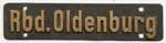 Deutschland (DR), Heimatschild der DRG: Rbd. Oldenburg, Messingguss (GMs).