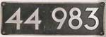 Deutschland (DDR), Lokschild der DRo: 44 983, Guss-Aluminium-Spitz (NAlS), mit gemaltem  Rand. Satz.
