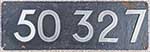 Deutschland (DDR), Lokschild der DRo: 50 327, Niet-Aluminium-Spitz, (NAlS).