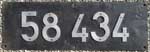 Deutschland (DDR), Lokschild der DRo: 58 434, Niet-Aluminium-Rund (NAlR).