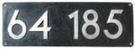 Deutschland (DDR), Lokschild der DRo: 64 185, Niet-Aluminium-Spitz (NAlS).