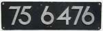 Deutschland (DDR), Lokschild der DRo: 75 6476, Guss-Aluminium-Spitz (GAlS). Mit Fabrikschild Orenstein&Koppel, Fabriknummer: 12730, Baujahr:1936, GAlRmR (Guss-Alu-Riffelgrund-mit-Rand)
