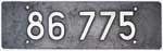 Deutschland (DDR), Lokschild der DRo: 86 775, Niet-Aluminium-Rund (NAlR), Chemnitzer Ziffern. Erstbeschilderung.