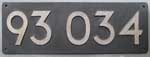 Deutschland (DDR), Lokschild der DRo: 93 034, Guss-Aluminium-Spitz (GAlS).
