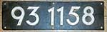 Deutschland (DDR), Lokschild der DRo: 93 1158, Niet-Aluminium-Spitz.