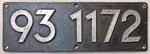 Deutschland (DDR), Lokschild der DRo: 93 1172, Guss-Aluminium-Spitz (GAlS). Ein sch�ner Lokschildersatz.