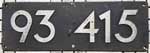 Deutschland (DDR), Lokschild der DRo: 93 415, Guss-Aluminium-Spitz.