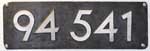 Deutschland (DDR), Lokschild der DRo: 94 541, Niet-Aluminium-Spitz (NAlS).