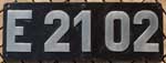 Deutschland (DDR), Lokschild der DRo: E21 02, Niet-Aluminium-Breit (NAlB). Ein sehr schner Satz.