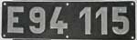 Deutschland (DDR), Lokschild der DRo: E94 115, Niet-Aluminium-Breit (NAlB). BxH = 700 x 200 mm. Ein sehr sch�ner Satz.