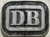 Eigentumsschild DB-Keks, geknickt, von E410, Aluguss, Hohlguss