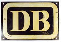 Deutschland (BRD), Eigentumsschild der DB: DB-"Keks", lackiert auf Blech.