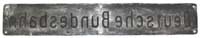 Eigentumsschild  Deutsche Bundesbahn, Hohlguss ohne Stempel, Aluguss, Rckseite